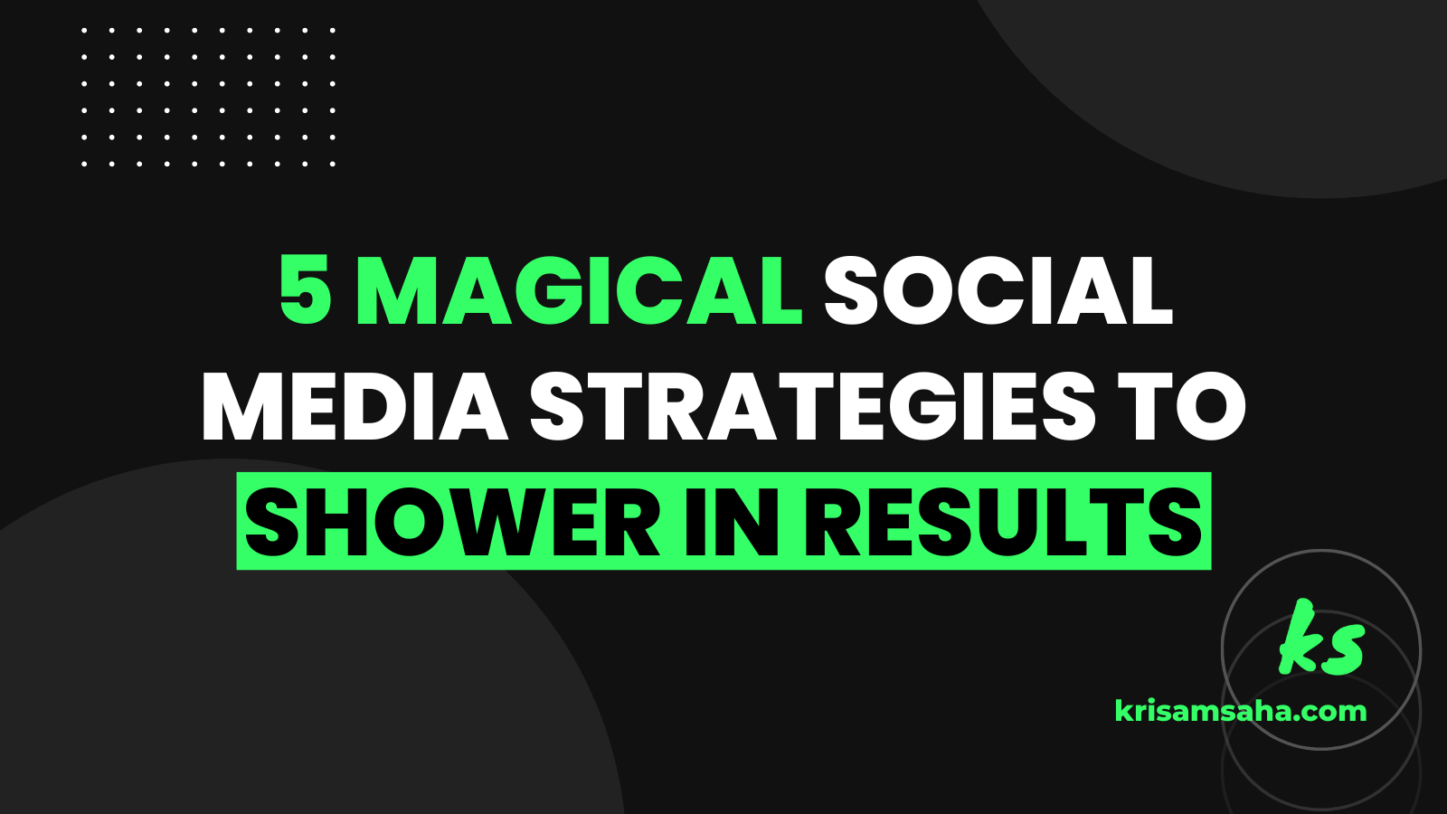 You are currently viewing 5 magical social media marketing strategies to shower in results